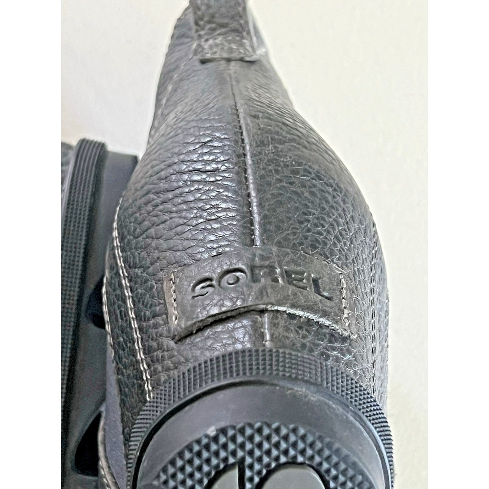Sorel Gray Leather Joan Of Arctic Wedge Pull On Bootie Ankle Boot Waterproof 12 - Picture 9 of 9